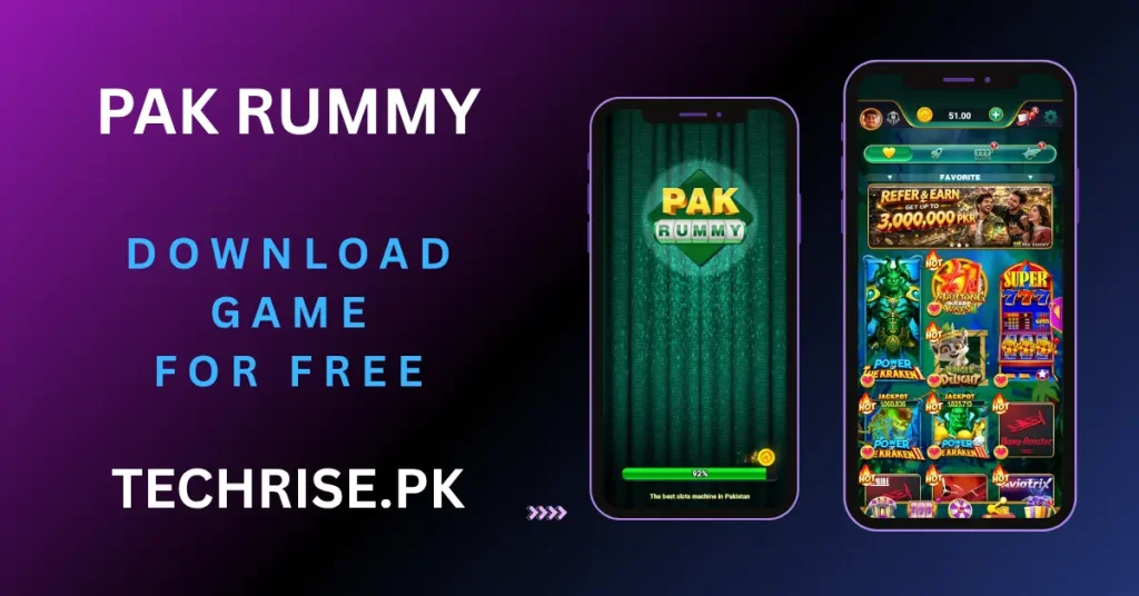 Get Pak Rummy APK Download for Free on Techrise.pk - Play exciting Rummy and casino games on mobile with stunning graphics and real cash rewards in Pakistan