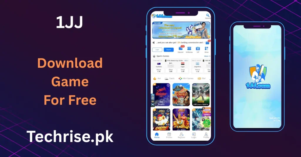 1JJ.com app interface showing sports games, deposit options, and multiple hot game categories.
1JJ game apk, download for free with cricket betting and live casino games.