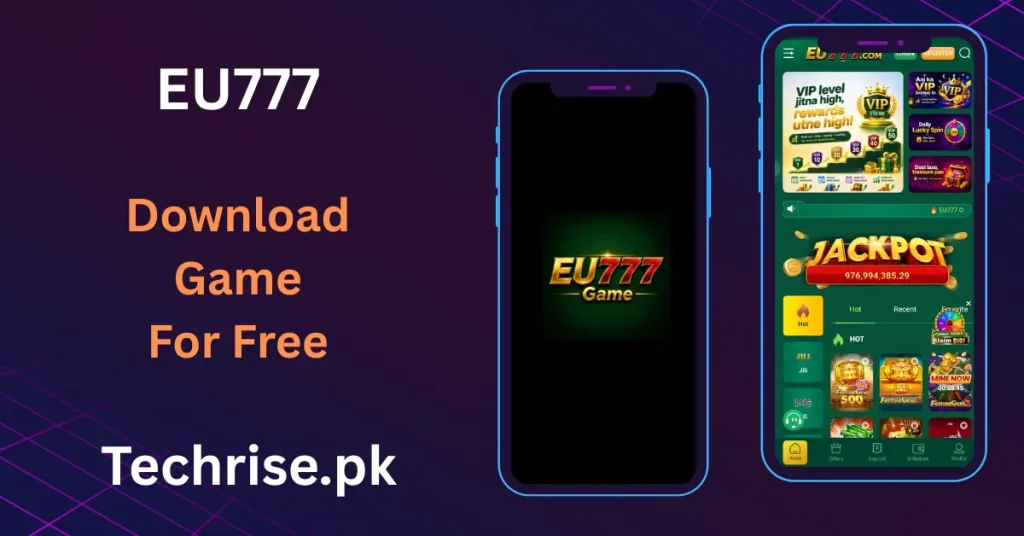 EU777 APK app interface showing VIP rewards and free game download for Android.