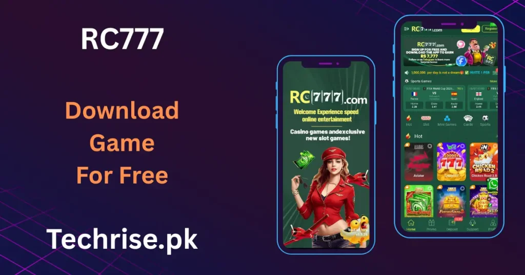 RC777.com app interface showing welcome screen with sports games and casino categories.
Here is RC777 game apk download on this site for free with live sports odds and exclusive slots.