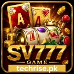 Official SV777 game app logo featuring playing cards and slot reel design.